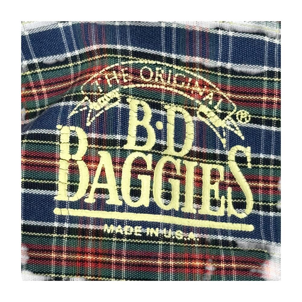 BD Baggies Vintage Crazy Plaid Cotton Shirt Made in USA 15.5 - Picture 3 of 16